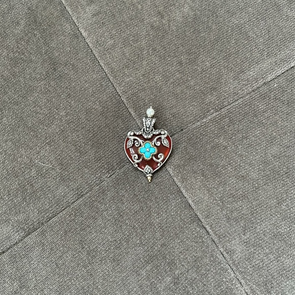Barbara Bixby Heart Enhancer Carnelian Turquoise and Pearl - Picture 8 of 9